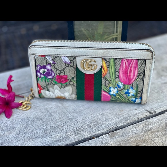Authentic Gucci Ophidia Monogram Flora Zip Around Wallet Gorgeous! - Picture 3 of 11